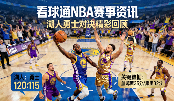 看球通NBA赛事资讯图片，湖人勇士对决精彩回顾